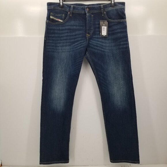 DIESEL Jeans Mens Safado Straight Leg NWT Dark Wash Blue RB065 Button Fly 38 x32 - Picture 3 of 16